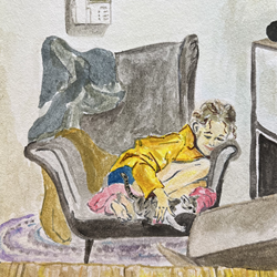 Sophia zhang - The image for girl with cat